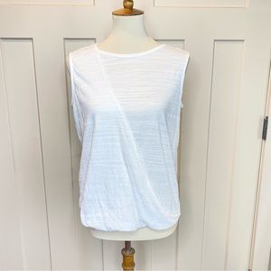 One A Petite white dual layer white lightweight tank size medium petite